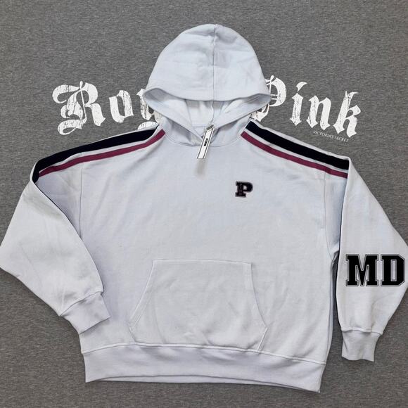 Victoria’s Secret PINK Ivy Fleece Hydrangea Blue Pullover Sweatshirt Hoodie - MD - Picture 1 of 6